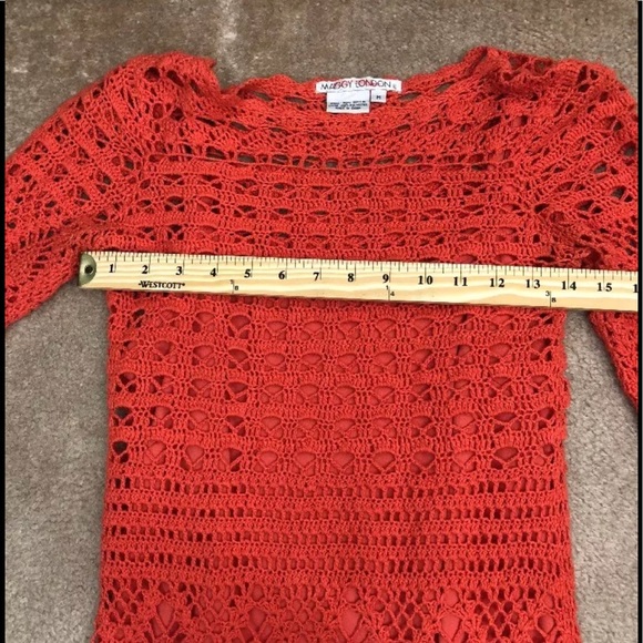 Maggy London Womens Coral Eyelet Dress Sz M - Picture 5 of 7